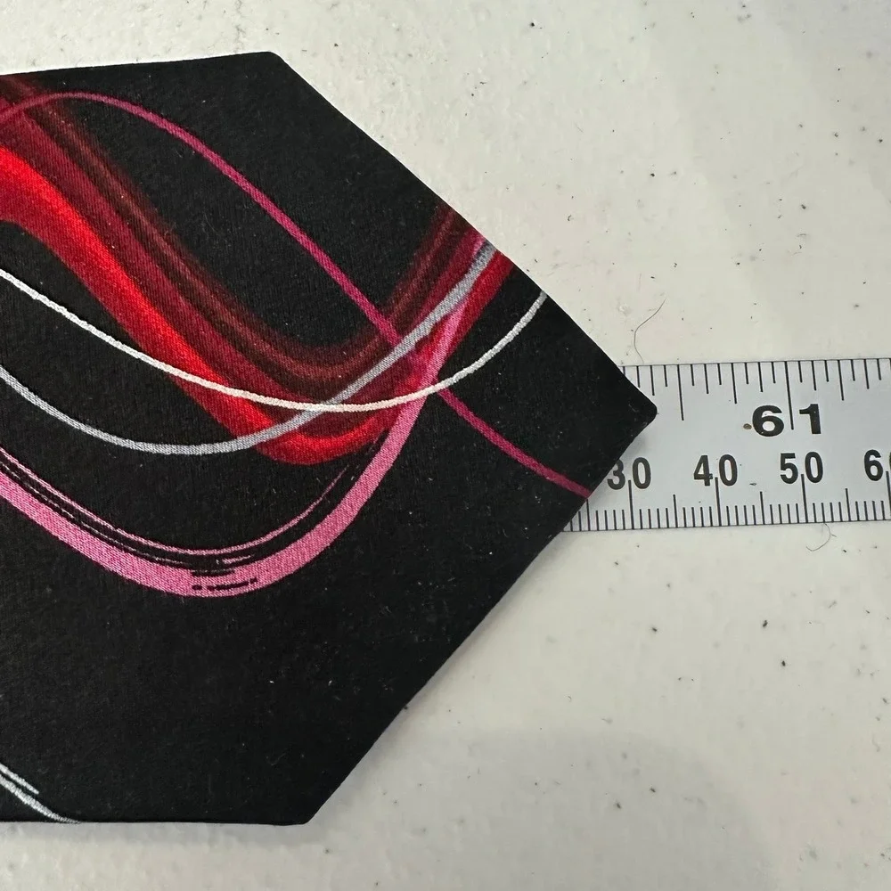 J Garcia Silk Necktie Happy Birthday Collection 62 Black Red Abstract Swirl Tie